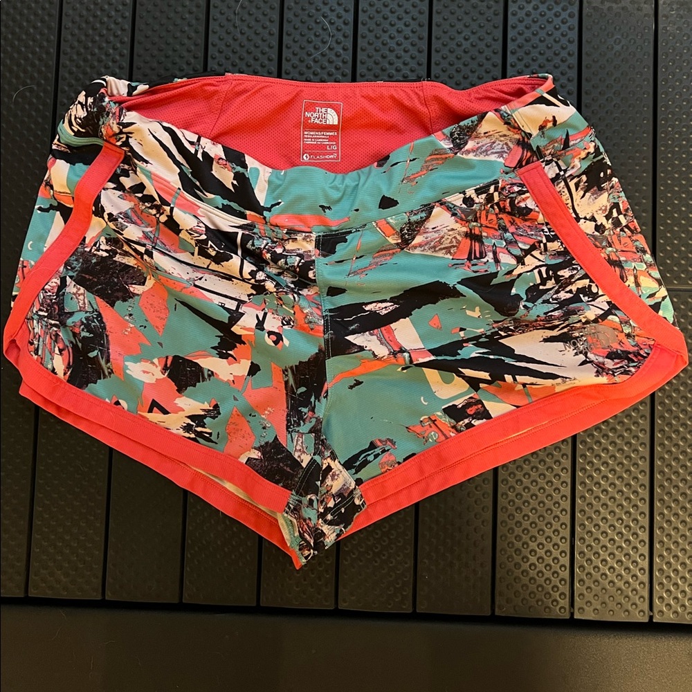 Coral pattern North Face running shorts